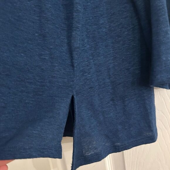 J. Jill Womens Love Linen Blue V-Neck Cardigan Sweater Size Small lightweight - Picture 5 of 9